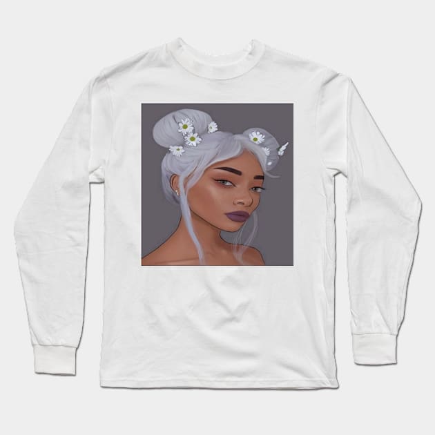 girl in grey Long Sleeve T-Shirt by keia-malloy